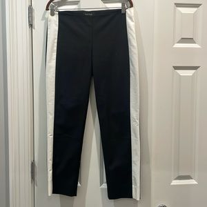 Black with white stripes on the sides  size 6R stretchy casual pants